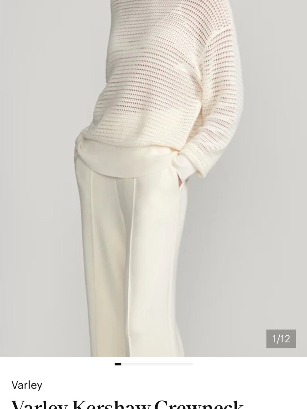 Varley Crewneck Sweater in Ivory